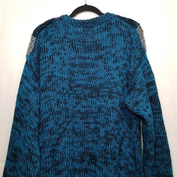 Sears and Robuck Co hand knit sweater blue size L - Picture 6 of 8